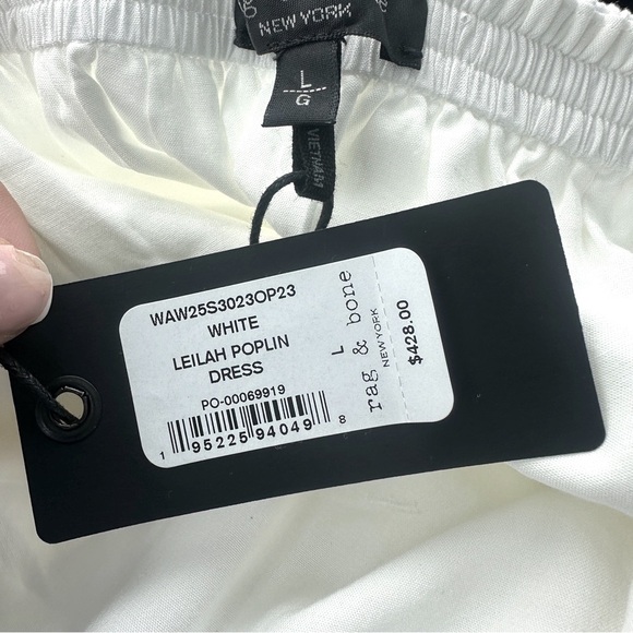 Rag & Bone Leilah Poplin Dress Elegant White Maxi Dress Brand New Large - Picture 12 of 12